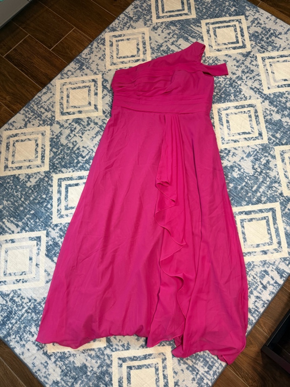 Elegant One-Shoulder Fuchsia Women’s Dress